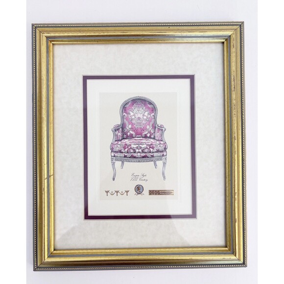 Framed Print of Empire Style 18th Century Chair - Picture 1 of 9